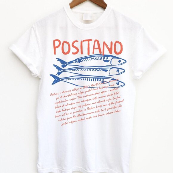Abby Y Other - Positano Italy Shirt – Amalfi Coast Tee – Coastal Vacation Travel T-Shirt